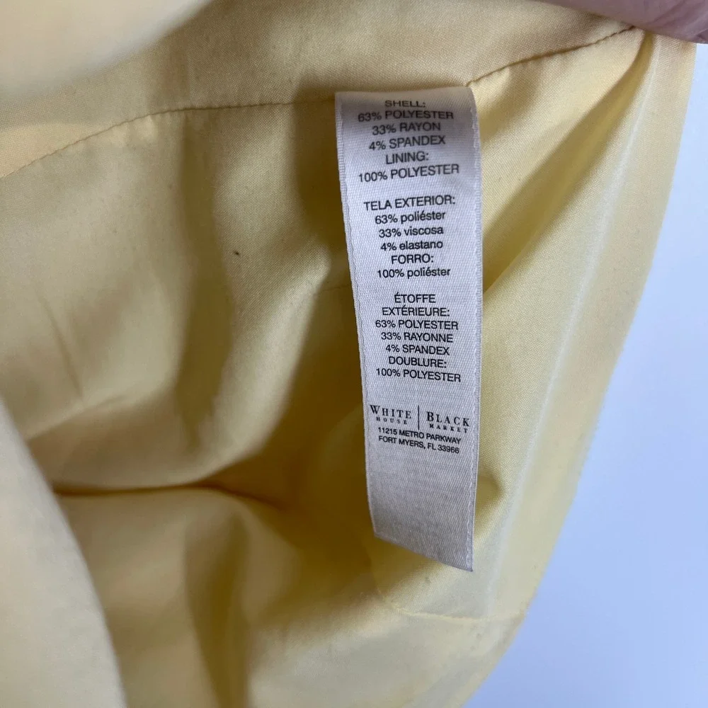 White House Black Market Yellow Double Breasted Blazer Gold Buttons 00P - Picture 7 of 10